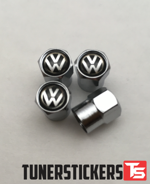 Volkswagen Valve Caps (Black Top)